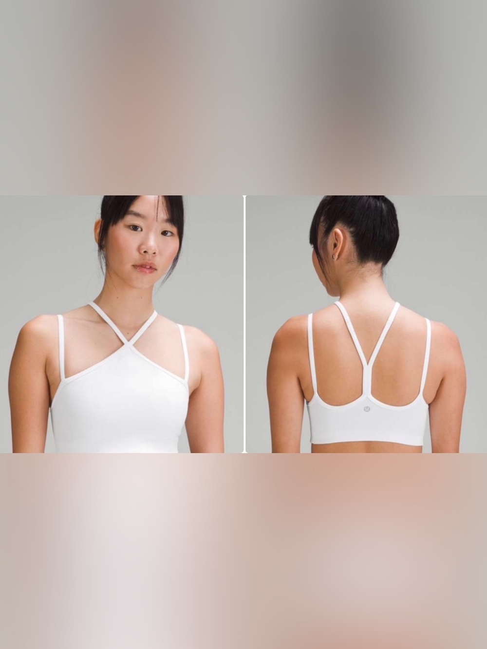 Lululemon Flow Y Strappy Bra Nulu Light Support A-C Cups White Size 4